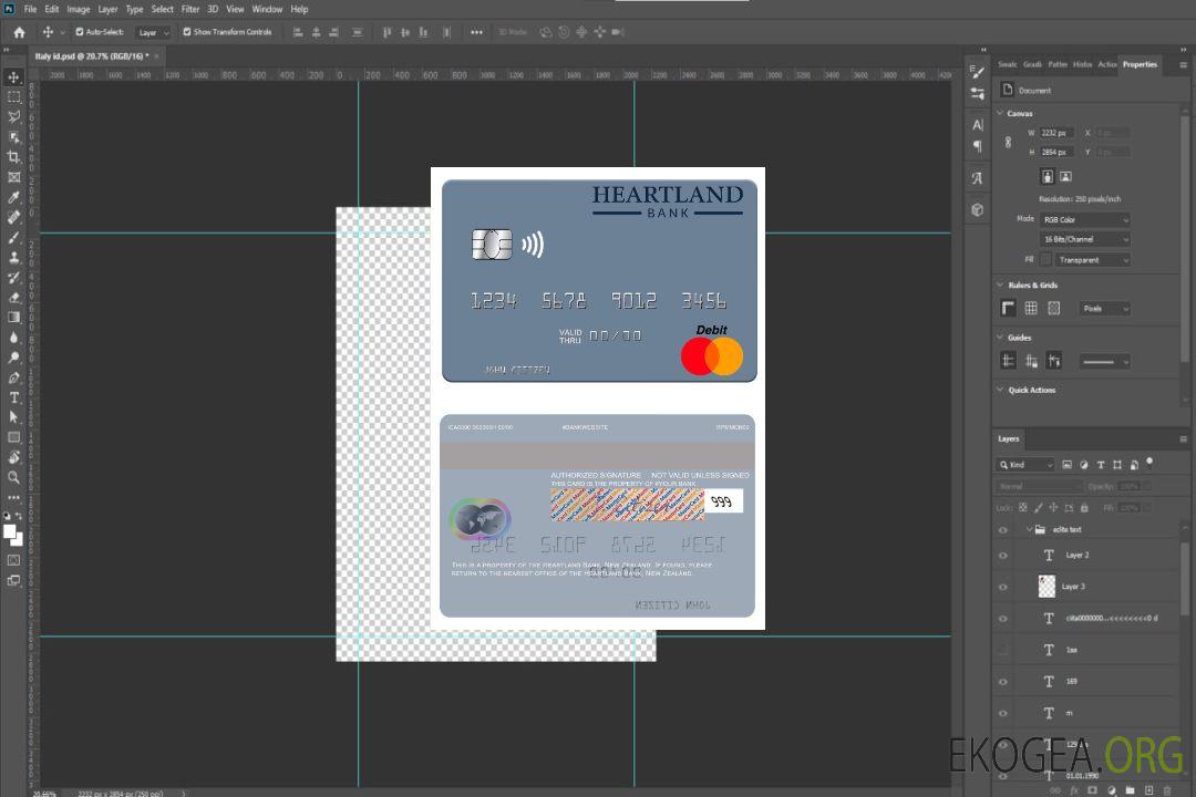 Carte maîtresse de la Heartland Bank de Nouvelle-Zélande template